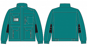 Куртка ProfLineSpecialist (тк.РипСтоп,240), циан/черный