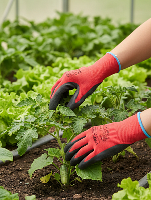 Перчатки ProfLineSpecialist нейлоновые с РЛ-покрытием, красный PROFLINE в Ханты-Мансийске