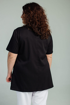 Блуза со складками PLUS SIZE, черная  в Ханты-Мансийске 1