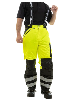 Зимние сигнальные брюки Brodeks KW 308, желтый/черный Brodeks в Ханты-Мансийске 1
